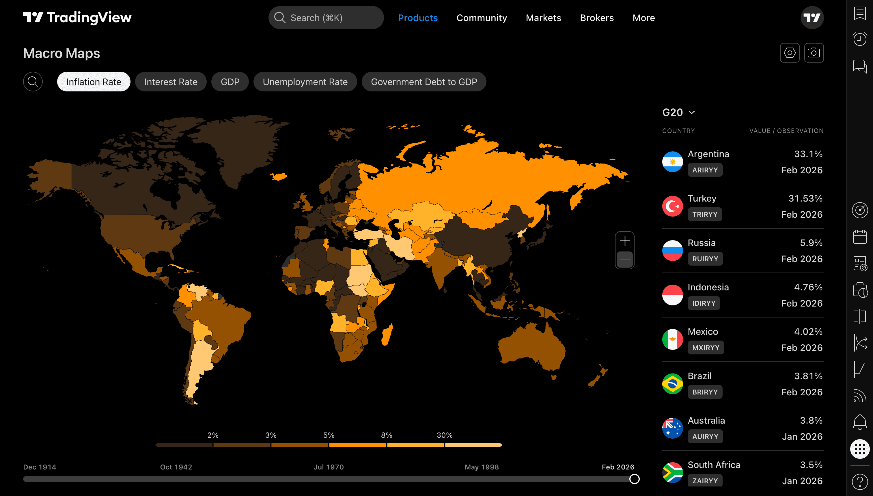TradingView Macro Maps screenshot